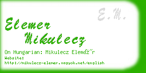 elemer mikulecz business card